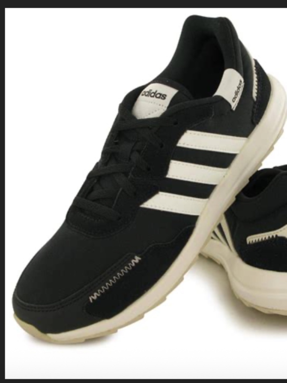 Adidas Retrorun Womens US Size 8 Black White Running Sneaker Shoes